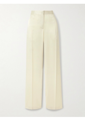 Jil Sander - Pleated Satin Straight-leg Pants - Cream - FR 32,FR 34,FR 36,FR 38,FR 40,FR 42