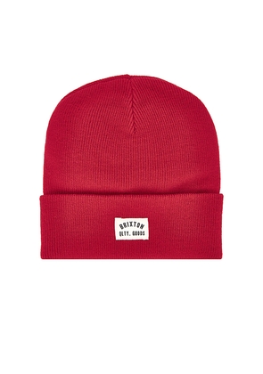 Brixton Woodburn Watchcap Beanie in Red.