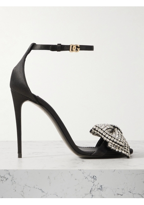 Dolce & Gabbana - Crystal-embellished Satin Pumps - Black - IT36,IT37,IT37.5,IT38,IT38.5,IT39,IT39.5,IT40,IT41