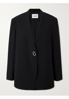 Jil Sander - Oversized Embellished Wool-twill Blazer - Black - FR 34,FR 36,FR 38