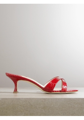 Manolo Blahnik - Callamu 50 Elaphe Mules - Red - IT36,IT36.5,IT37,IT37.5,IT38,IT38.5,IT39,IT39.5,IT40,IT40.5,IT41,IT41.5,IT42,IT43