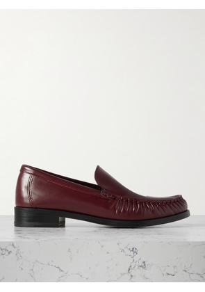 LEGRES - 67 Ruched Leather Loafers - Burgundy - IT35,IT36,IT37,IT38,IT39,IT40,IT41,IT42