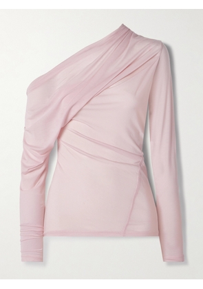 HELMUT LANG - Wind One-shoulder Paneled Stretch-lyocell Jersey Top - Pink - xx small,x small,small,medium,large