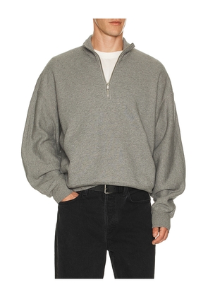 AGOLDE Idris Quarter Zip Sweater in Grey. Size L. Also in S, XL/1X.