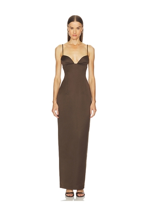 Camila Coelho Teodora Gown in Brown. Size L. Also in XS, XXS, S, M, XL.