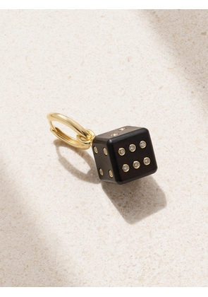 Marie Lichtenberg - Dado Convertible 18-karat Gold, Wood And Diamond Single Hoop Earring - Black - One size