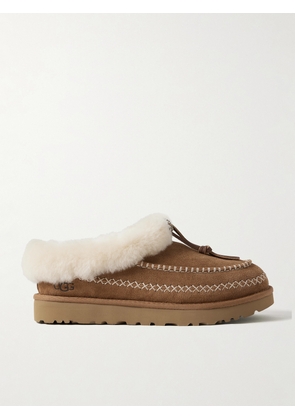 UGG - Tasman Alpine Embroidered Shearling Slippers - Brown - US5,US6,US7,US8,US9,US10,US11