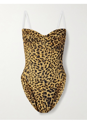Norma Kamali - Mio Strapless Leopard-print Swimsuit - Animal print - xx small,x small,small,medium,large,x large