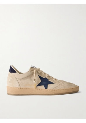 Golden Goose - Ball Star Distressed Leather-trimmed Suede Sneakers - Off-white - IT35,IT36,IT37,IT38,IT39,IT40,IT41,IT42