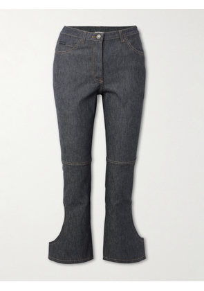 COURREGES - Reversed Cropped Cutout High-rise Flared Jeans - Gray - 25,26,27,28,29,30,32,34