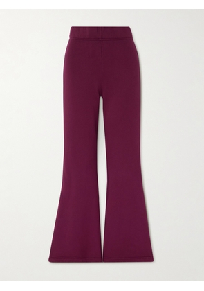 Les Tien - Cotton-jersey Flared Track Pants - Burgundy - x small,small,medium,large,x large