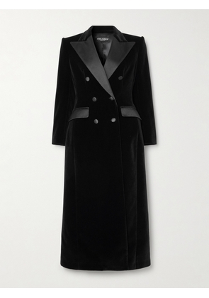 Dolce & Gabbana - Double-breasted Satin-trimmed Velvet Coat - Black - IT36,IT38,IT40,IT42,IT44,IT46