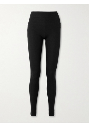 ÉTERNE - Ribbed Stretch-cotton And Modal-blend Jersey Leggings - Black - x small,small,medium,large,x large