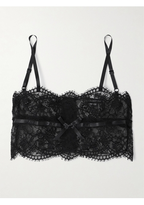 Dolce & Gabbana - Satin-trimmed Chantilly Lace Top - Black - 1,2,3,4,5