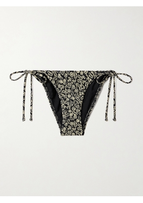 Matteau - The String Floral-print Recycled Bikini Briefs - Black - 1,2,3,4,5