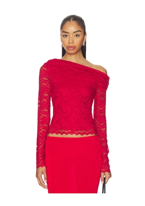 AFRM Barry Silken Lace Top in Red. Size 1X. Also in S, XXS, XS, M, L, XL, XXL.
