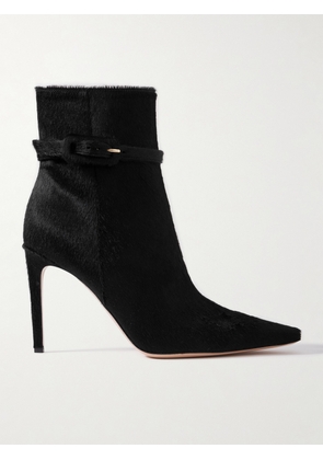Gianvito Rossi - Linsay 95 Buckled Calf Hair Ankle Boots - Black - IT36,IT36.5,IT37,IT37.5,IT38,IT38.5,IT39,IT39.5,IT40,IT41,IT42