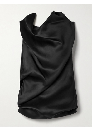 KHAITE - Luola Draped Silk-gazar Blouse - Black - US0,US2,US4,US6,US8