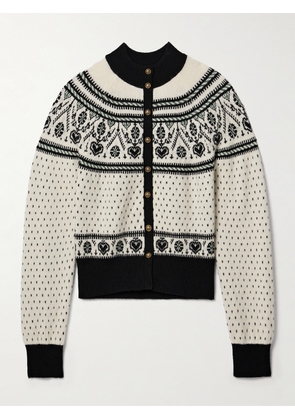 KHAITE - Marc Intarsia Cashmere-blend Cardigan - Cream - x small,small,medium,large