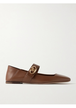 Valentino Garavani - Vlogo Locker Leather Ballet Flats - Brown - IT35,IT36,IT36.5,IT37,IT37.5,IT38,IT38.5,IT39,IT39.5,IT40,IT40.5,IT41,IT42