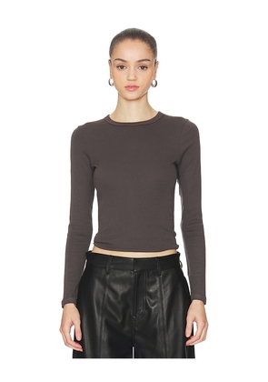 Enza Costa Supima Long Sleeve Tee in Grey. Size L. Also in S, M.