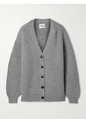 KHAITE - Wren Oversized Ribbed Cashmere Cardigan - Gray - x small,small,medium,large