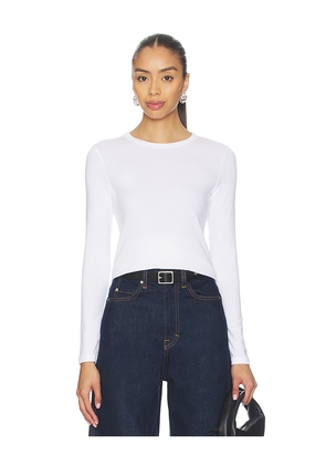 Enza Costa Supima Long Sleeve Tee in White. Size M. Also in XS, S.