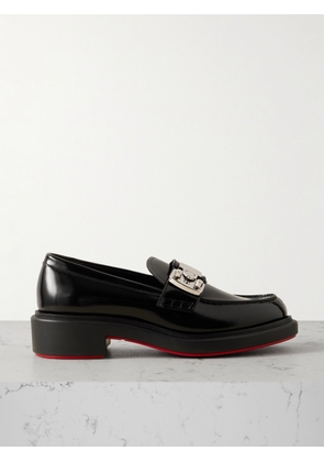 Christian Louboutin - Urban Moc Lock Embellished Glossed-leather Loafers - Black - IT36,IT36.5,IT37,IT37.5,IT38,IT38.5,IT39,IT39.5,IT40,IT40.5,IT41,IT42