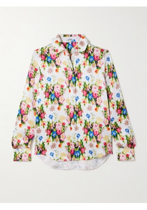 LOEWE - Floral-print Silk Shirt - White - FR 32,FR 34,FR 36,FR 38,FR 40,FR 42,FR 44