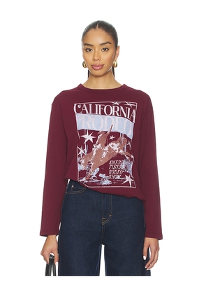 DAYDREAMER California Rodeo Crew Long Sleeve in Burgundy. Size L. Also in XS, S, M, XL.