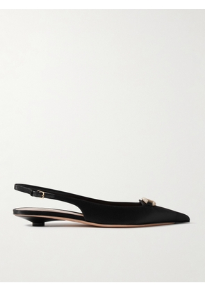 Valentino Garavani - Vlogo Bold 20 Crystal-embellished Satin Pumps - Black - IT36,IT36.5,IT37,IT37.5,IT38,IT38.5,IT39,IT39.5,IT40,IT40.5,IT41,IT41.5,IT42