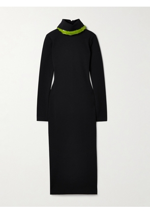 16ARLINGTON - Weir Sequin-embellished Cady Turtleneck Midi Dress - Black - UK 6,UK 8,UK 10,UK 12,UK 14