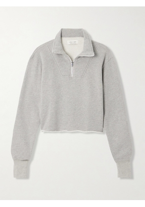 Les Tien - Haley Cropped Cotton-jersey Sweatshirt - Gray - x small,small,medium,large,x large