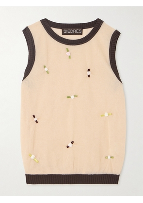 SIEDRÉS - Teti Appliquéd Knitted Tank - Multi - x small,small,medium,large,x large