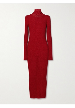 Isabel Marant - Josita Metallic Ribbed-knit Turtleneck Maxi Dress - Red - FR 34,FR 36,FR 38,FR 40,FR 42