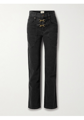 Isabel Marant - Brinley Embellished High-rise Straight-leg Jeans - Black - FR 34,FR 36,FR 38,FR 40,FR 42,FR 44