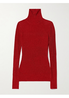 Isabel Marant - Jaelis Metallic Ribbed-knit Turtleneck Sweater - Red - FR 34,FR 36,FR 38,FR 40,FR 42,FR 44