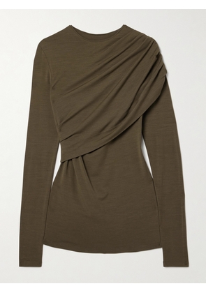 Isabel Marant - Asna Draped Ruched Jersey Top - Green - FR 34,FR 36,FR 38,FR 40,FR 42,FR 44