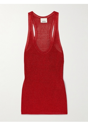 Isabel Marant - Joely Metallic Ribbed-knit Tank - Red - FR 34,FR 36,FR 38,FR 40,FR 42,FR 44
