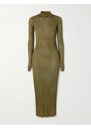 Isabel Marant - Josita Metallic Ribbed-knit Turtleneck Midi Dress - Green - FR 34,FR 36,FR 38,FR 40,FR 42