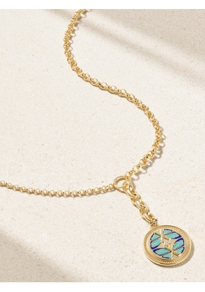 FoundRae - Reverie Medium Mixed Belcher Extension 18-karat Gold And Ceramic Diamond Necklace - One size