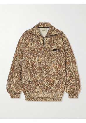 Isabel Marant - Wilda Embroidered Leopard-print Cotton-blend Jersey Sweatshirt - Animal print - FR 34,FR 36,FR 38,FR 40,FR 42,FR 44