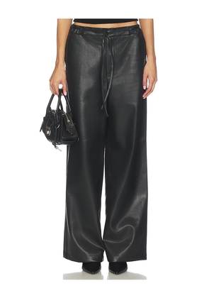 BLANKNYC Faux Leather Wide Leg Pant in Black. Size L. Also in XS, S, M.