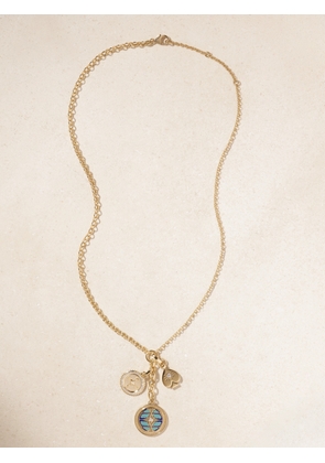 FoundRae - Reverie, Internal Compass & Spade + Medium Mixed Belcher Extension 18-karat Gold, Diamond And Enamel Necklace - One size