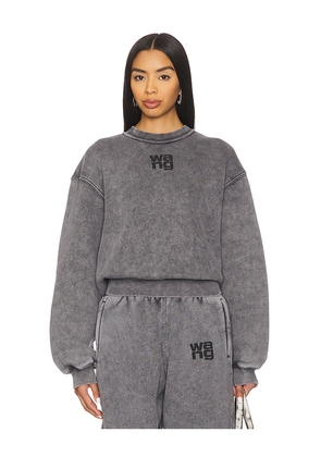 Alexander Wang Essential Terry Crew Sweatshirt in Grey. Size L. Also in S, XS.