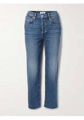 RE/DONE - 70s High Rise Stove Pipe Frayed Straight-leg Jeans - Blue - 24,25,26,27,28,29,30,31
