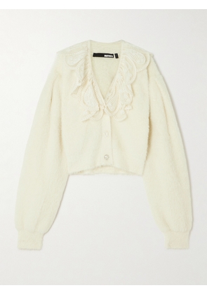 ROTATE BIRGER CHRISTENSEN - Lace-trimmed Knitted Cardigan - White - DK32,DK34,DK36,DK38,DK40,DK42