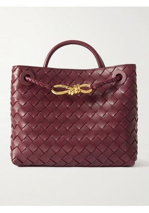 Bottega Veneta - Andiamo Small Embellished Intrecciato Leather Tote - Burgundy - One size