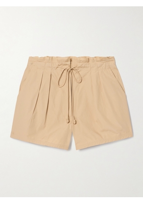 Ulla Johnson - Camryn Pleated Cotton-poplin Shorts - Neutrals - US0,US2,US4,US6,US8,US10,US12,US14