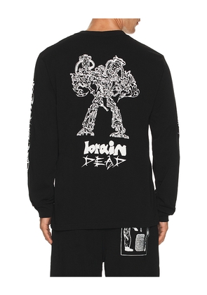 Brain Dead Skull Mech Long Sleeve Tee in Black. Size M. Also in S.
